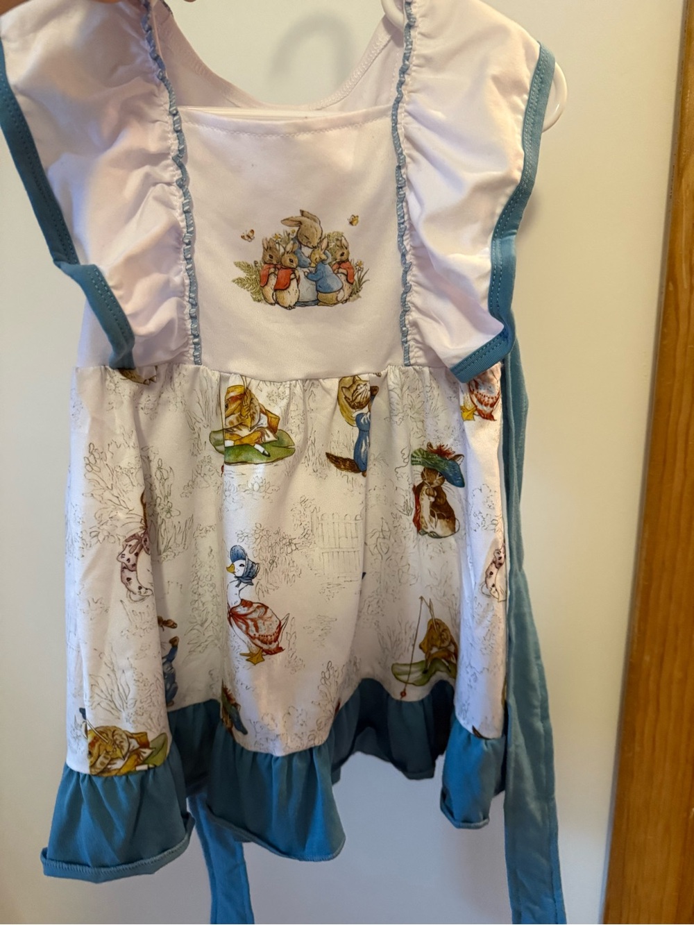 Peter Rabbit Blue & White Bunny Print Girls' Costume Dress